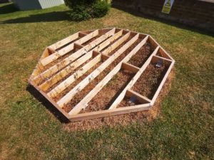 Timber decking base for garden room