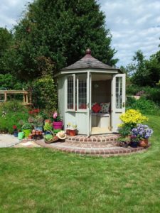 summerhouse in a sloping garden