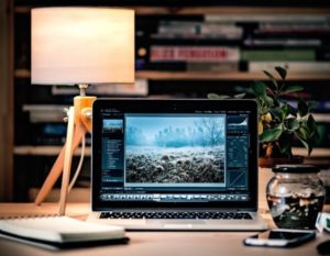 computer in a garden office