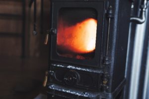 woodburner heating a summer house